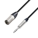 Adam Hall Cables 5 STAR BMV 0150 Câble microphone Neutrik XLR mâle vers jack stéréo 6,3 mm Longueur 1,5 m