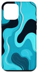 Coque pour iPhone 12 mini Peinture graphique turquoise abstraite de mer