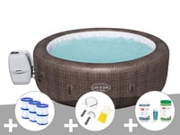 Kit spa gonflable Bestway Lay-Z-Spa St Moritz rond Airjet 5/7 places + 6 filtres + Kit traitement brome + Kit de nettoyage