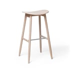 Massproductions - Icha Bar Stool - H 650, Red Lacquered Beech, Utan klädsel - Barstolar - Chris Martin