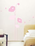 Ambiance Sticker Autocollant Muraux Décoration Adhésifs Fleurs Tulipes Roses et Oiseaux Sticker Murale pour Bébé, Chambre d'enfant et Salon - H50 x L70 cm