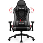 Chaise Gaming Charge 150KG Fauteuil Gaming 90°-165° Inclinable Assise de 56CM, Appui-Tete, Coussin Lombaire, Accoudoirs Réglables