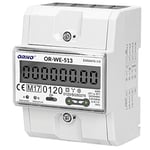 ORNO WE-513 Compteur Electrique Rail DIN pour systèmes triphasés avec certificat MID, 0.25A - 80A.3 x 230V / 400V, 50 / 60Hz, 1000 imp/kWh