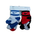 Nike Baby Boys 6 PK Socks Size 6 12 Month NWT Sports LOGO TICK Black White Blue