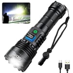 Siuyiu Lampe Torche LED Ultra Puissante, Lampe de Poche Rechargeable,Lampe Torche Puissante et Durable, 200 000 lumens, Lampe Torche super lumineuse, Lampe LED de Haute Performance d'éclairage