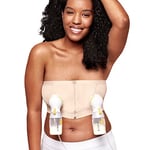 Medela Hands-free, Bustier d’expression kit mains libres, Soutien-gorge d’expression mains libres avec tissu Adaptive Stretch pour un ajustement parfait Chai XL