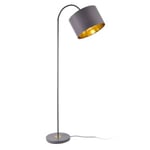 Lampe Sur Pied Design Lampadaire Moderne Stylé Abat-jour Inclinable Métal Textile E27 173 Cm Gris lux.pro