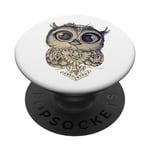 Cute vintage owl looking you with full of love big eyes PopSockets PopGrip: Swappable Grip for Phones & Tablets PopSockets Adhesive PopGrip