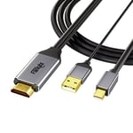 âble HDMI vers Mini DisplayPort 4K @ 60 Hz, adaptateur HDMI actif 2.0 vers Mini DP 1.2, source HDMI vers moniteur DisplayPort pour Mac Mini, ordinateur portable, Xbox, Cinema Display, moniteur MDP