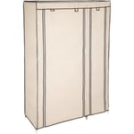 Armoire Penderie en tissu 5 Petits compartiments et 1 grand compartiment - beige