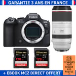 Canon EOS R6 Mark II + RF 100-500mm f/4.5-7.1 L IS USM + 2 SanDisk 128GB Extreme PRO UHS-II SDXC 300 MB/s + Ebook '20 Techniques pour Réussir vos Photos' - Appareil Photo Hybride