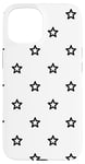 iPhone 15 White Black Stars Night Constellations Sky Pattern Case