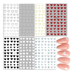 Heart Nail Art Stickers ,21 ark 3D Design Nail Decoration Självhäftande Nagel Stickers Nageldekoration för kvinnor tjejer