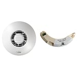 Airflow iCON60 Circular Extractor Fan for Large Bathroom, Utility Room or Kitchen & TM iCON Plug-in Timer Module for 230V Fan