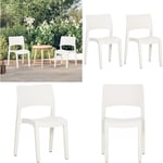 Chaises de jardin lot de 2 Blanc Polypropylène - chaise de jardin - chaises de jardin - Home & Living - Blanc