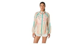 Veste coupe vent asics road limited series packable beige femme