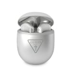 Guess True Wireless Triangle Logo BT5.2 4H Stereo Earphones Glossy Silver