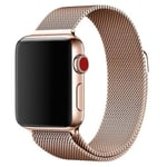 Apple Watch Series 6 44mm Armband Milanesisk Loop Roséguld Svart