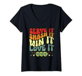 Womens Serve It Smash It Win It Love It Beach Volleyball V-Neck T-Shirt