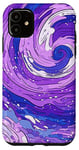 iPhone 11 Swirl Purple Color Illustration Pattern Abstract Art Case