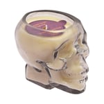 Hocus Pocus Smoked Glass Skull Candle with Haunted House Fragrance