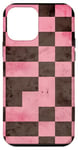 Coque pour iPhone 12 mini Rose Pop Art Carreaux Marron Design Classique