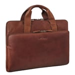 STILORD 'Beau' Sacoche Ordinateur 15.6 Pouces Cuir Sac Ordi Portable pour Homme et Femme Cuir Véritable Housse Pc Portable Vintage Sac à Main, Couleur:Cognac Marron