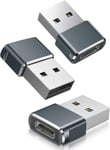 Gris - Adaptateur USB C femelle vers USB A mâle 3 Pack,Converter C Charger Cable pour Apple Watch 7 SE,iPhone 11 12 13 Pro Max Mini,8,AirPods,iPad 10 Air 5,14,Samsung Galaxy S23 S22 S21.