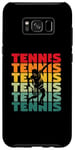 Coque pour Galaxy S8+ Silhouette de tennis rétro vintage joueur entraîneur sportif amateur
