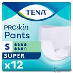 1x TENA ProSkin Pants Super Incontinence Pants - Small - Pack of 12 - 2100ml