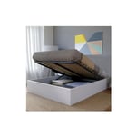 Le Quai Des Affaires - Lit coffre torino 140x190 + 1 sommier / Blanc/ 200x155x32