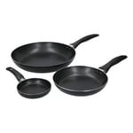 KitchenCraft Non-Stick Three Piece Frying Pan Set - 12cm, 20cm & 28cm