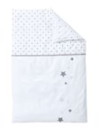 VERTBAUDET Housse de Couette bébé Pluie D'ETOILES Oeko-Tex® Blanc/Gris 80X120