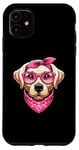 iPhone 11 Labrador Pink Bandana Glasses Dog Case