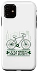 Coque pour iPhone 11 Stay Green Stay Lucky – Cycliste St Patrick's Day Portland