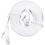 Rj45 Cat6 Lan-kabel Platt Lan-kabel Vit Rj45 Cat6 Ethernet-nätverk Platt Lan-kabel Utp Patch Routerkablar 1000M Vit 0,5Meter (2M)