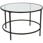 Sifree - Table Basse Salon Ronde, Table en Verre pour Salon, Balcon, Bureau, Minimaliste Moderne, 70X45.5cm