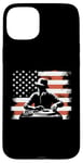 Coque pour iPhone 15 Plus Drapeau américain DJ – Amoureux de la platine Deejay des États-Unis patriotiques