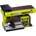 RYOBI - Ponceuse stationnaire à bande & disque 370 W - moteur induction + bande ponçage, disque ponçage, support & guide - RBDS4601G