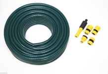 Green Garden Hose Pipe Reinforced Length 40M Bore 12Mm WITH FIXING Tools