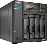 Asustor Lockerstor 4 Gen3 AS6804T Mémoire réseau 4 Baies NAS AMD Ryzen Quad-Core 2,3 GHz, 16 Go de RAM ECC DDR5, 4 emplacements M.2 NVMe, Double Port 5GbE & Dual 10GbE, USB 4.0 Type-C, Network