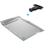 Receveur de douche à carreler monopente + natte étanche + siphon ultra plat - 185 x 100 cm