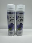 2x 200ml Gillette Satin Care Lavender Touch Shave Gel For Normal Skin