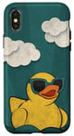 Coque pour iPhone X/XS Canard jaune vintage en caoutchouc