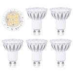 BAOMING GU10 LED Bulbs Dimmable, Warm White 2700K, 50W Halogen Spotlight Bulb Equivalent, 450LM 5W LED GU10 Bulb, AC 220-240V, Pack of 6