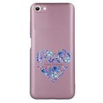 Coque rose pour Iphone 7 8 SE coeur bleu avec votre prenom