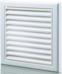 Grille d'aération murale blanche 140 x 140 mm 100 mm 10,2 cm pour extracteur d'air, ventilateur extracteur de salle de bain ou sèche-linge