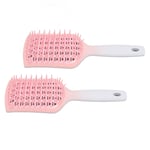 2 Pcs Hair Brush Wet Dry Dual Use Hollow Out Quick Drying Reduce Static Massage