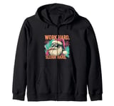 Funny Santa Work Hard Sleigh Hard Sleigher Christmas Cigar Zip Hoodie