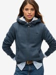 Superdry Essential Borg Lined Zip Hoodie - Navy, Navy, Size 12, Women